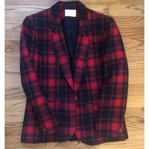 Pendleton Tartan Plaid Wool Blazer